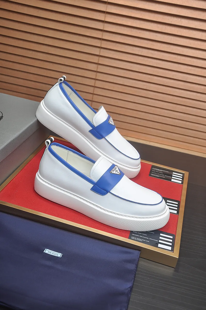 Men's shoes 💰580💶 [PRADA] Top original items, new seasonal styles, high-quality original items, top-grade high-mercerized cowhide combined with original breathable fabric + imported glue, imported stretch fabric inside with original cowhide feet, original thick outsole! Quality guaranteed! Code 38-45 (45 customized)
